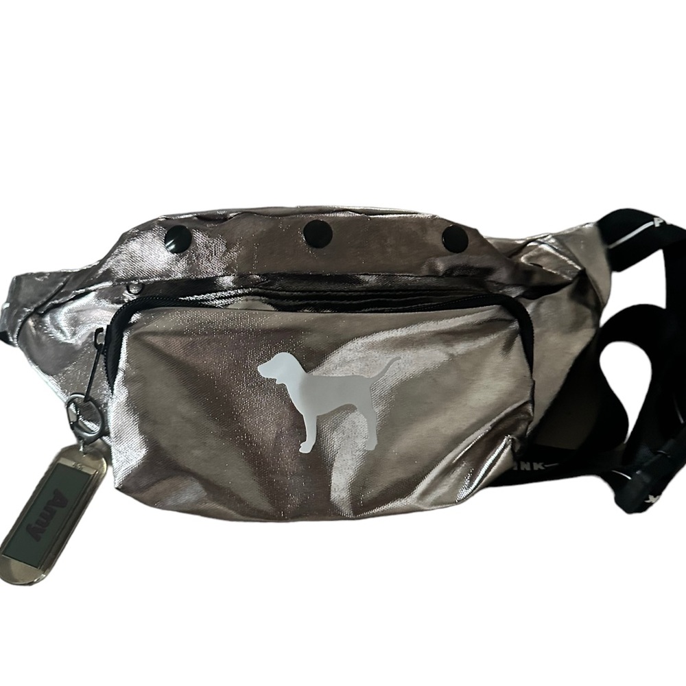 PINK Metallic Belt Bag in Rose Gold